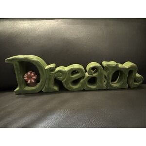 DREAM wooden decor Flower Green Pink